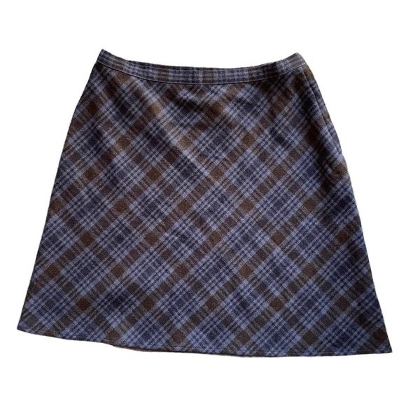 Abercrombie & Fitch Dresses & Skirts - Vintage Abercrombie & Fitch Blue Plaid Wool Mini Skirt Size 4